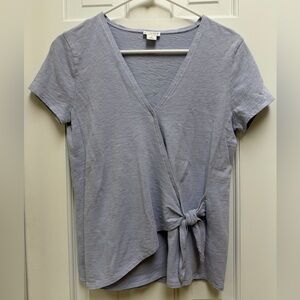 J. Crew Soft Blue Short Sleeve Wrap Tee